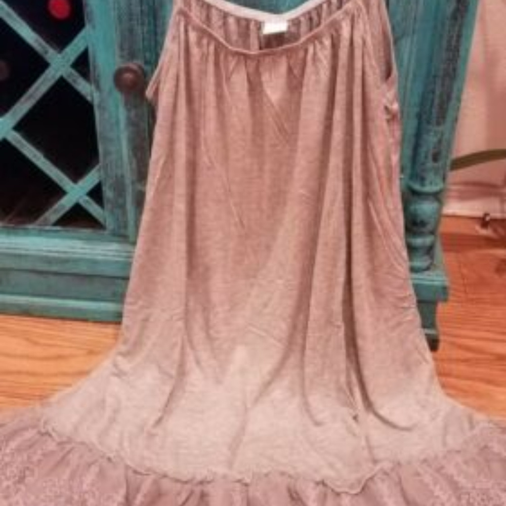 Gray Ruffle Lace Hem Size Slip Extender Cami 2X 3